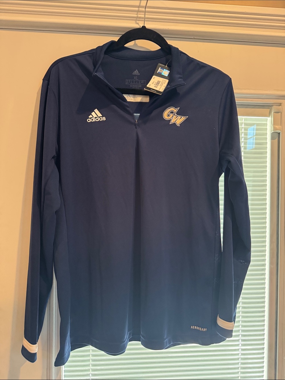adidas Navy Long-Sleeve GW Quarter-Zip Pullover